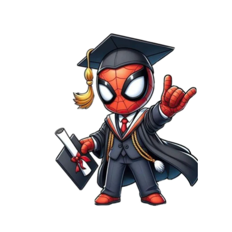 استیکر پارچه و لباس پاد آفرین مدل کارتونی مرد عنکبوتی اسپایدرمن دانشگاه جذاب کد 1361