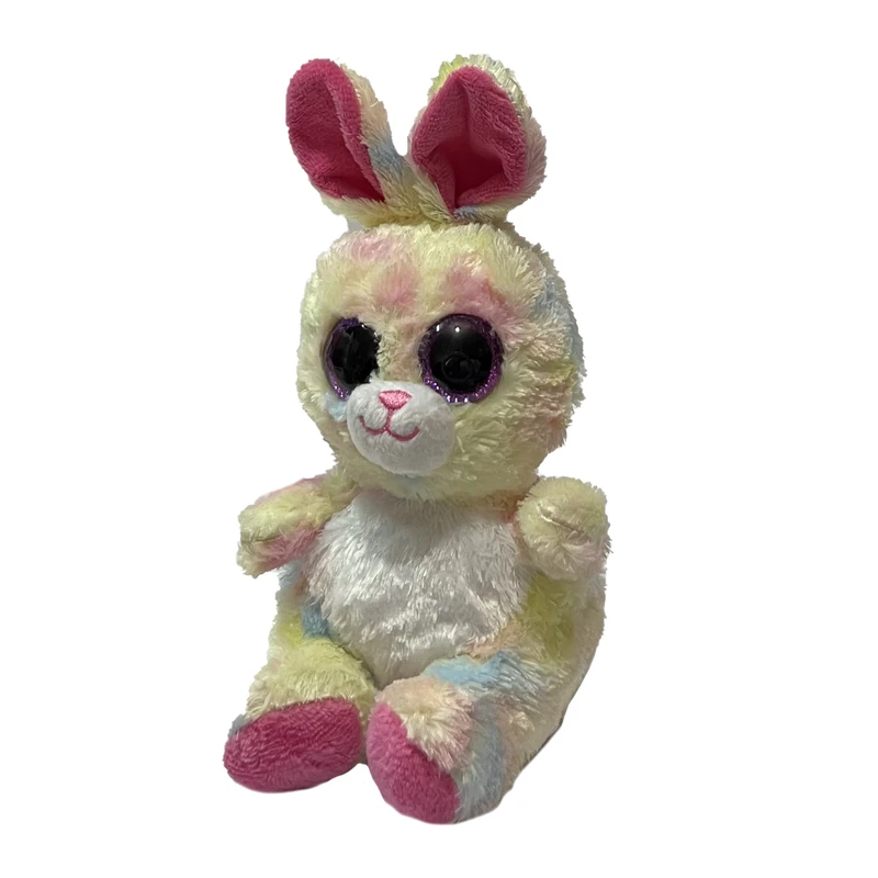 عروسک طرح خرگوش چشم تیله ای مدل Glitter Animals Bunny ارتفاع 20 سانتی‌متر