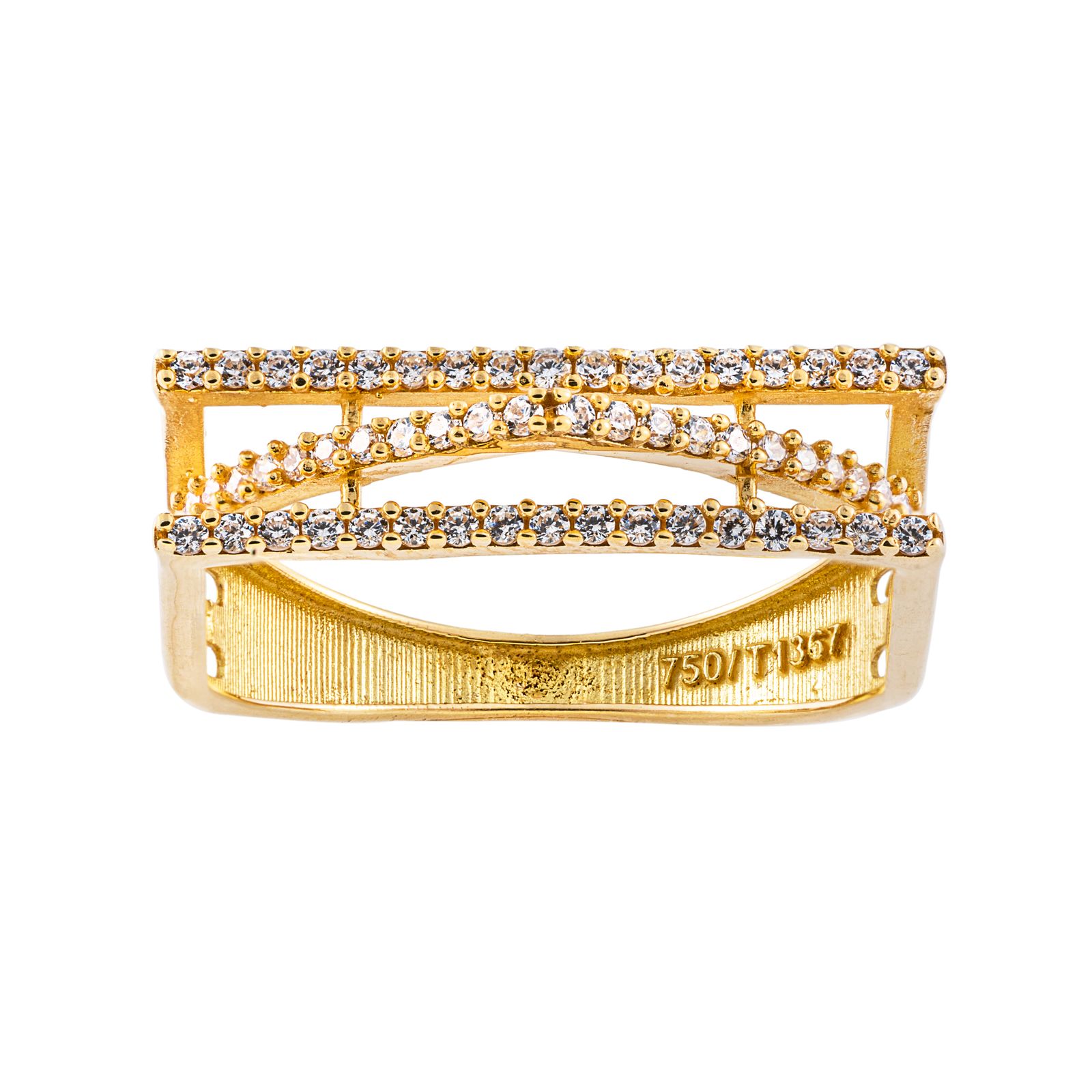 انگشتر طلا 18 عیار زنانه جواهری سون مدل 2724 -  - 1