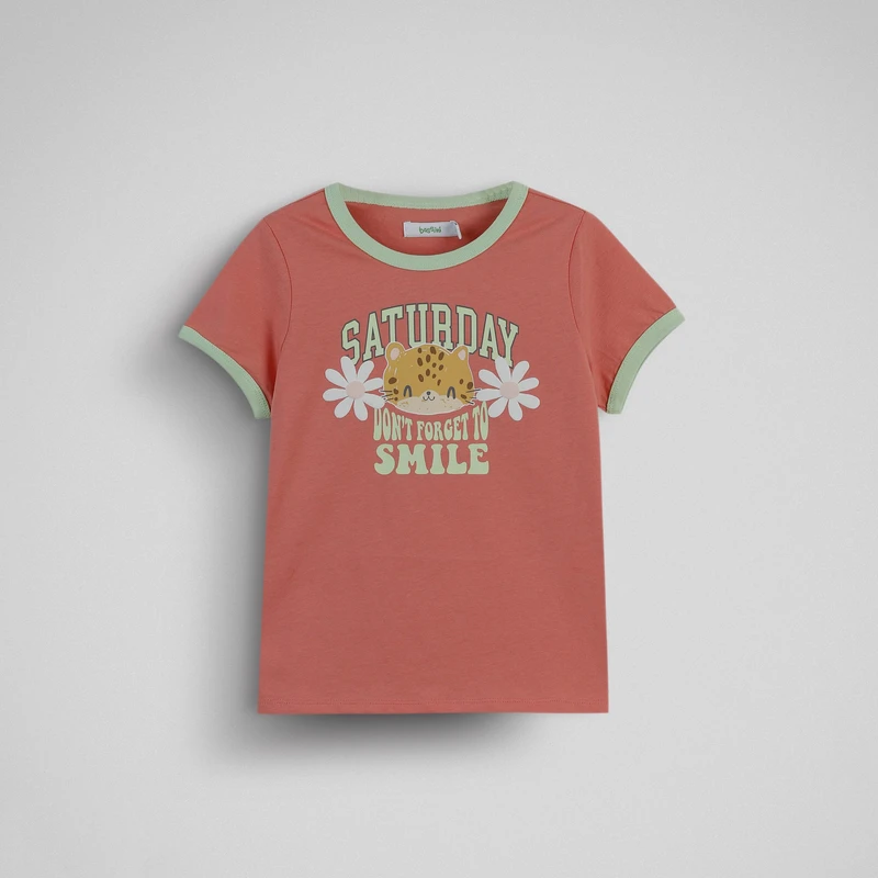 تی‌شرت آستین کوتاه دخترانه بوسینی مدل 241403021