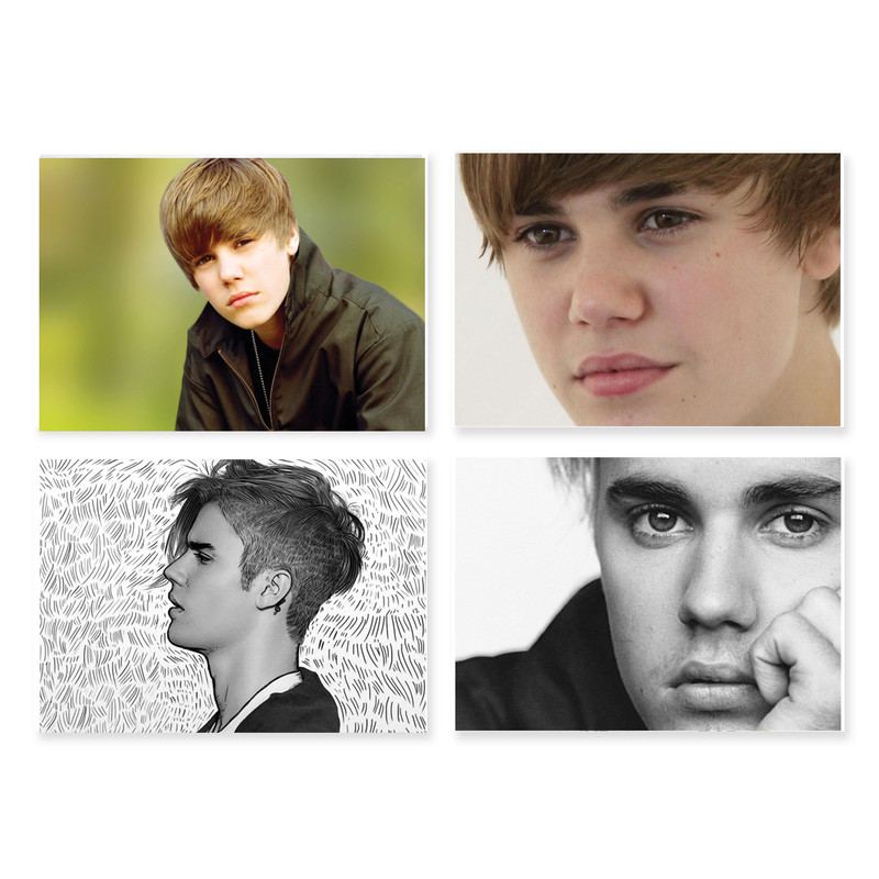 آویز تزیینی گیلدا طرح جاستین بیبر کد PO-109 مجموعه 4 عددی