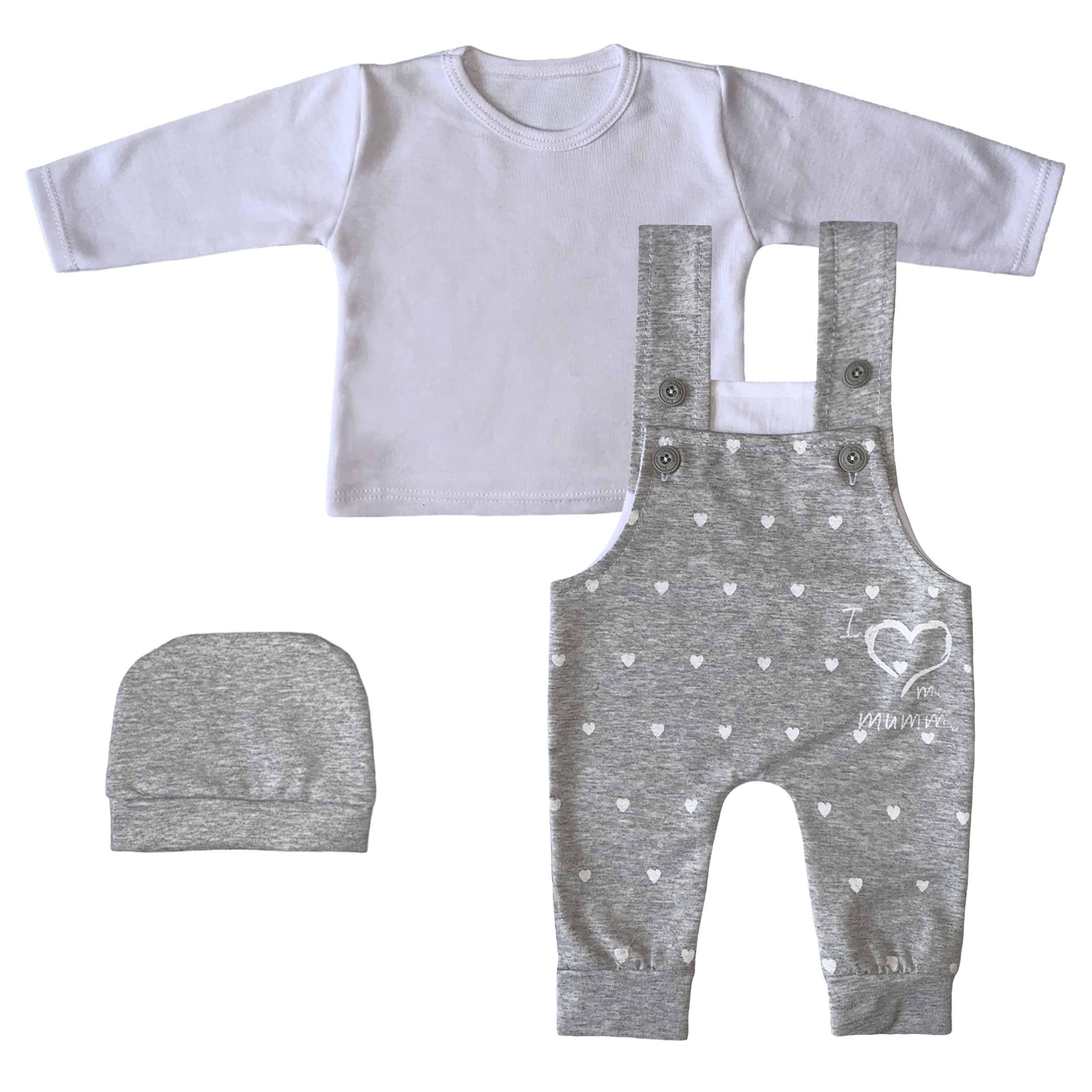 ست سه تکه نوزادی طرح قلب کد FF-300