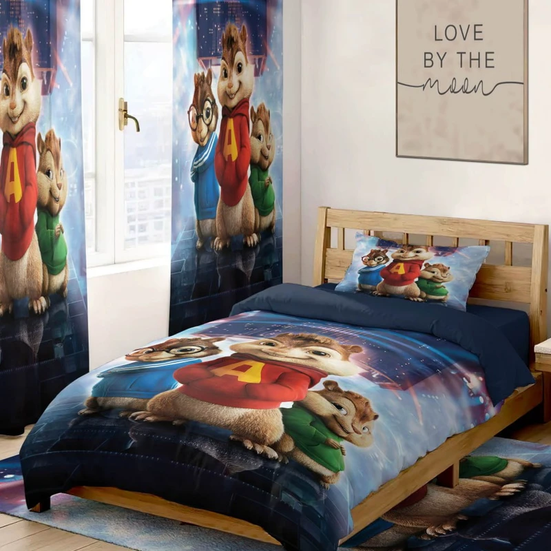 سرویس خواب 1 نفر 4 تکه مدل آلوین و سنجاب ها کد 217