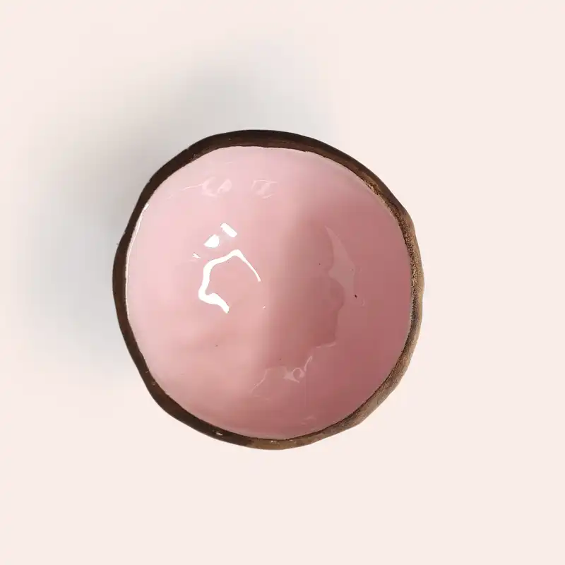 کاسه سفالی مدل پایه دار طرح مداد رنگی