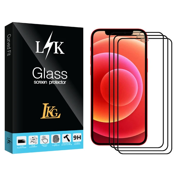 محافظ صفحه نمایش سرامیکی ال کا جی مدل LK Glass مناسب برای گوشی موبایل اپل Iphone 12 بسته سه عددی