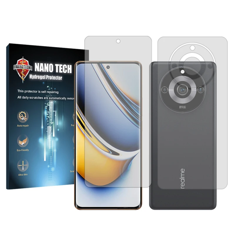 محافظ صفحه نمایش شفاف نانو تک مدل Tough مناسب برای گوشی موبایل ریلمی 11 Pro Plus به همراه محافظ پشت گوشی