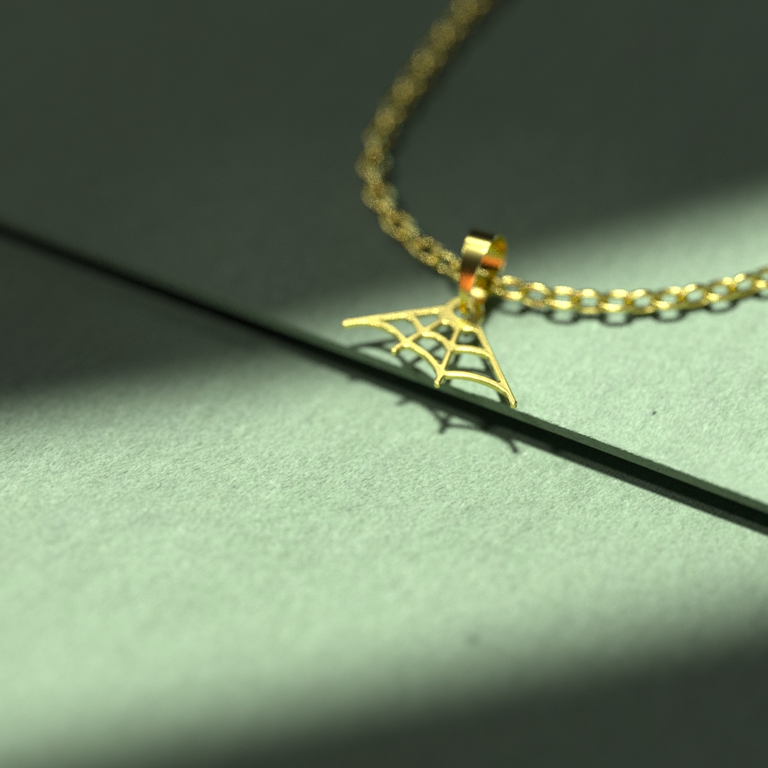 گردنبند طلا 18 عیار زنانه مدوپد مدل تار عنکبوت کد A3-1-1203