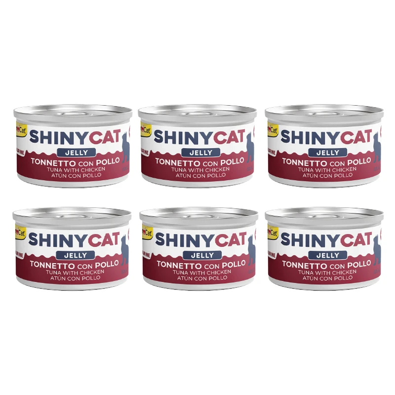 کنسرو غذای گربه بالغ جیم کت مدل Cat Food Chicken & Tuna in Jelly طعم ماهی تن و مرغ وزن 70 گرم بسته 6 عددی