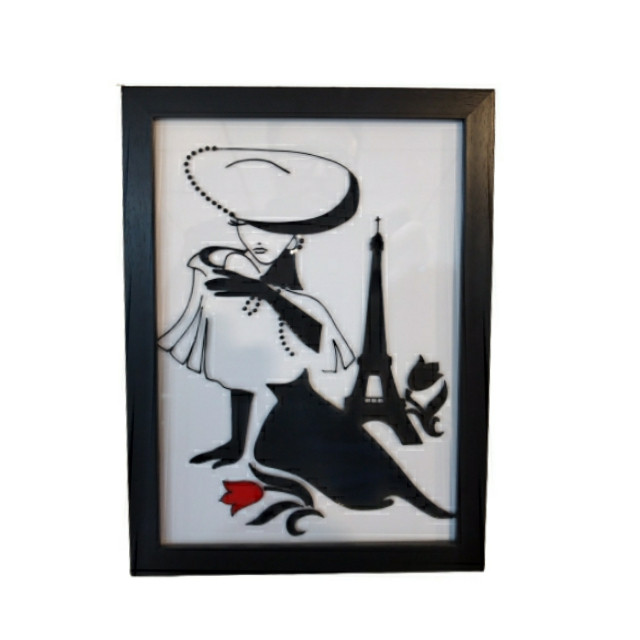 تابلو ویترای طرح نقاشی دخترک