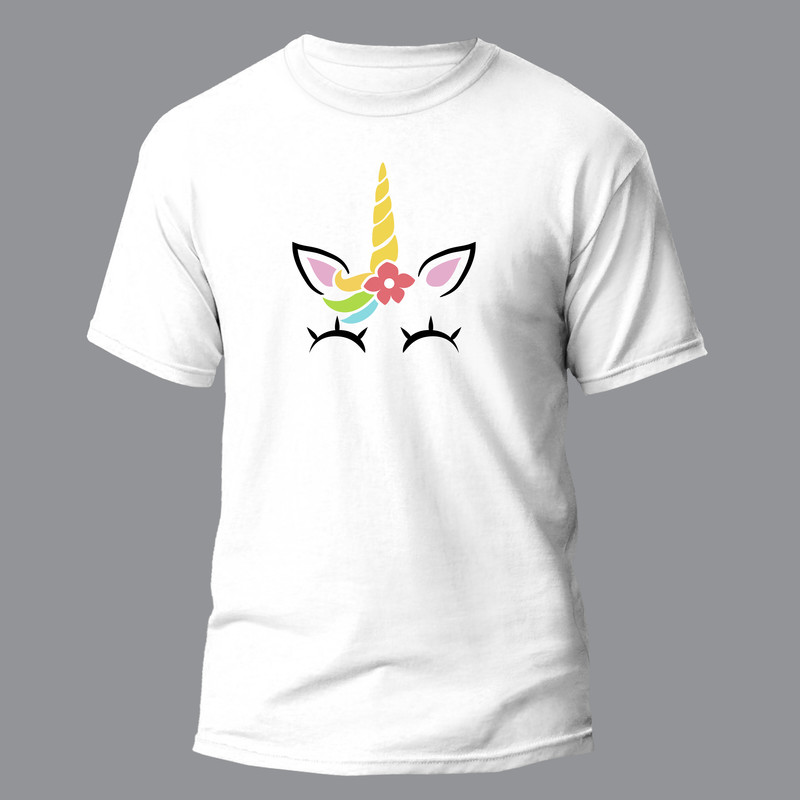 تی شرت آستین کوتاه دخترانه مدل Unicorn کد 048