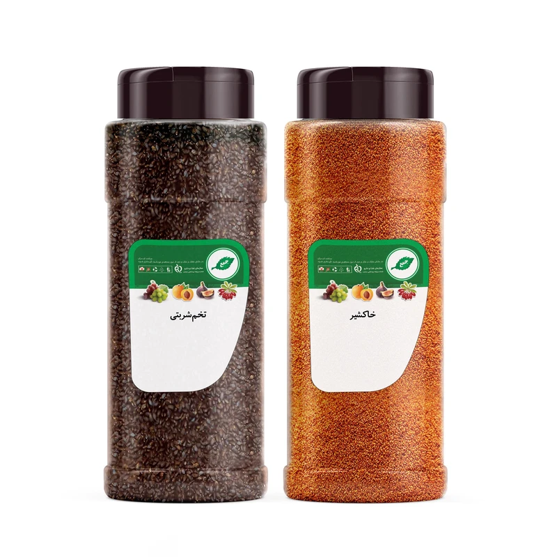 خاکشیر و تخم شربتی جمع - 550 گرم بسته دو عددی 