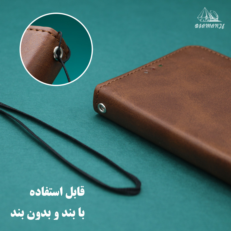 کیف کلاسوری دیامانته مدل Mortand Gn مناسب برای گوشی موبایل سامسونگ Galaxy S25 FE  به همراه بندآویز