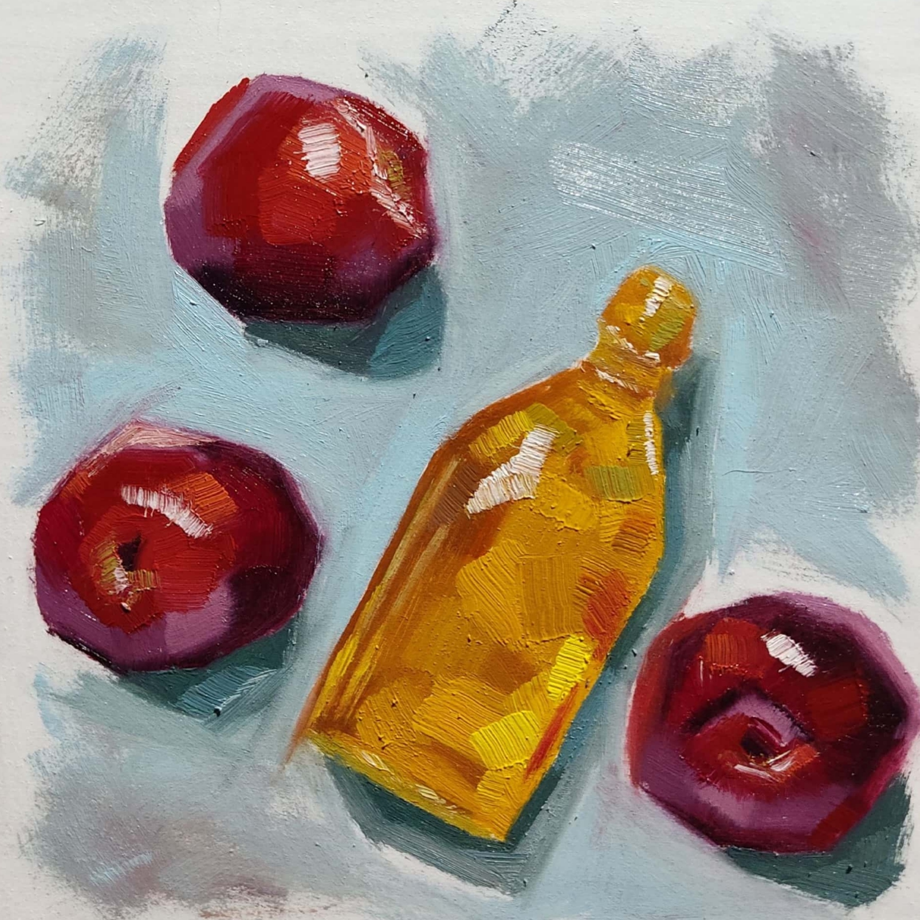 تابلو نقاشی رنگ روغن مدل سیب کد 13