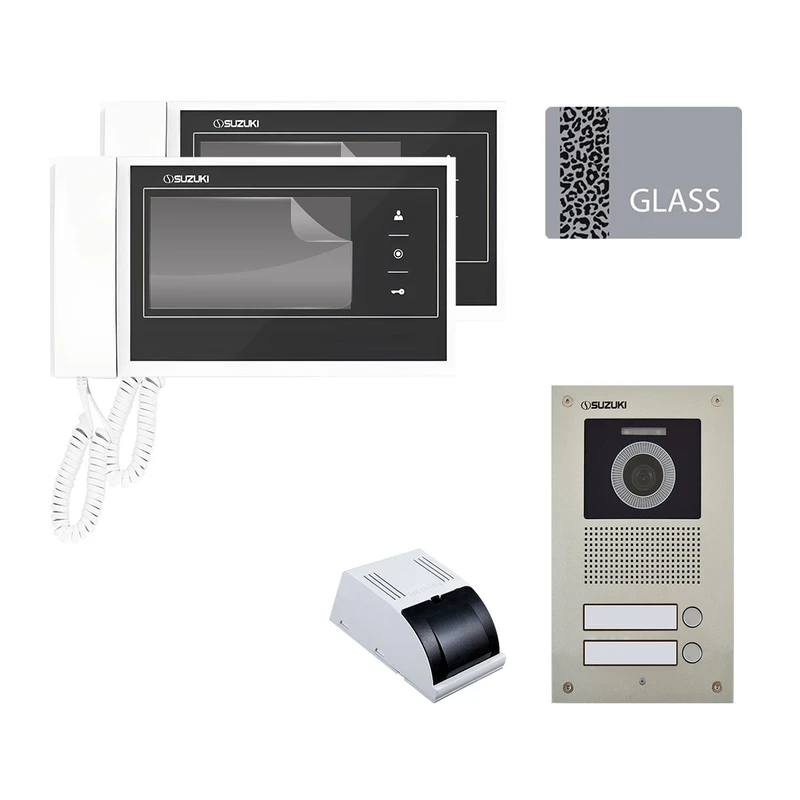 مجموعه دربازکن تصویری سوزوکی مدل 727-4ucm دو واحدی به همراه محافظ صفحه