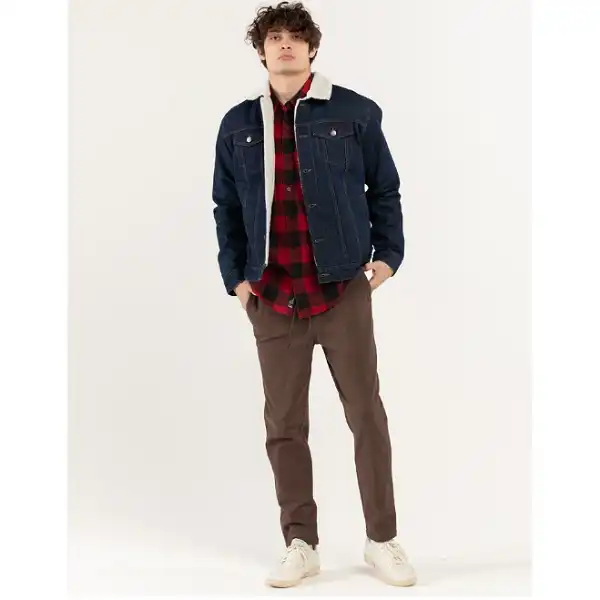 کت جین مردانه پیریمارک مدل داخل خزدار کد 84130