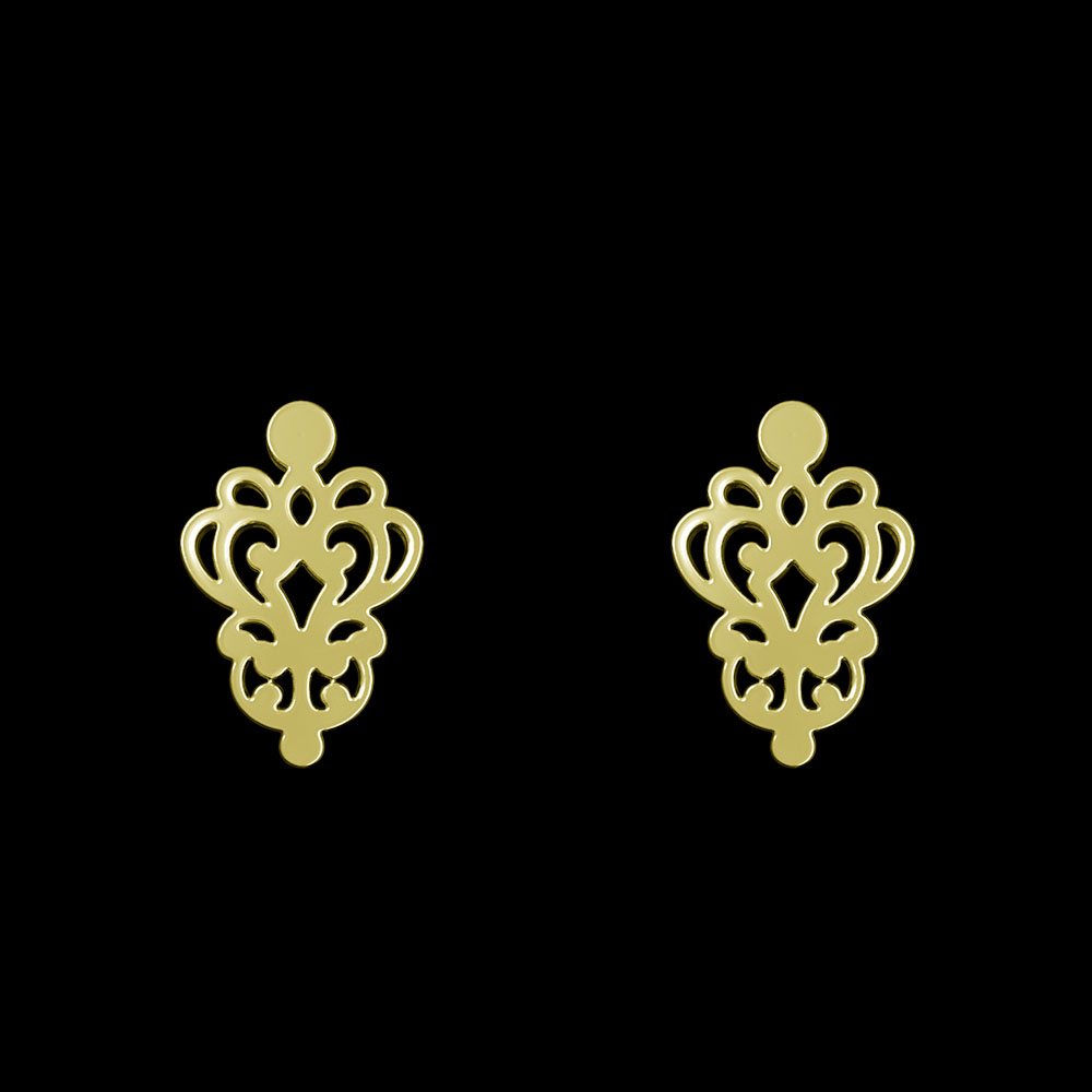 گوشواره طلا 18 عیار زنانه مدوپد مدل هندسی کد GA1-15141