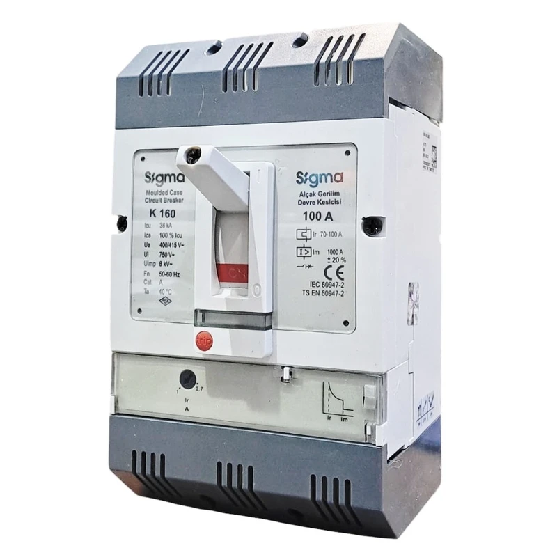 کلید اتوماتیک 3 پل 100 آمپر سیگما مدل قابل تنظیم