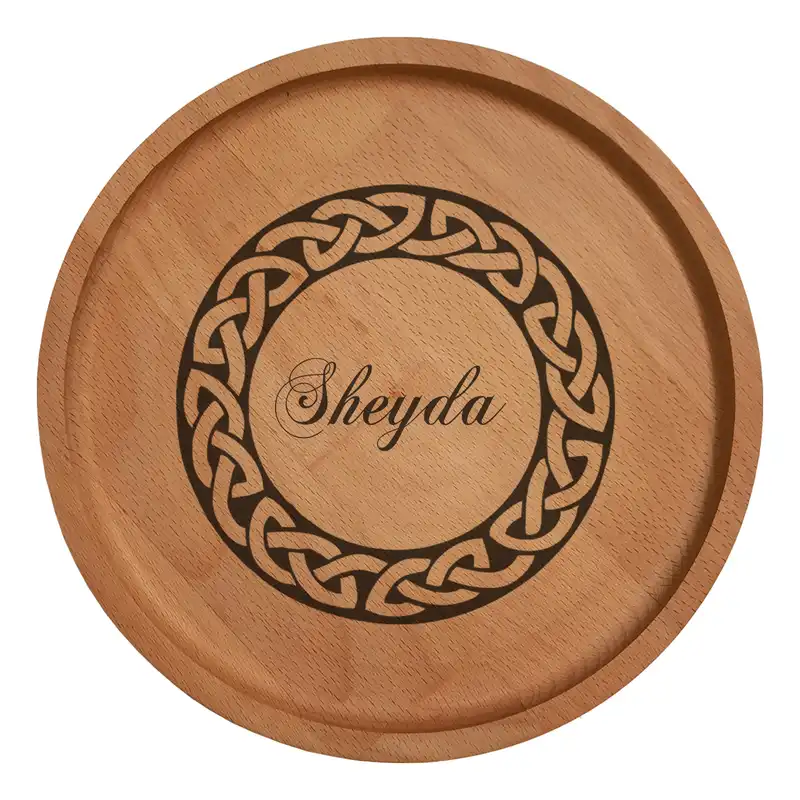 بشقاب چوبی مدل اسم شیدا 5452