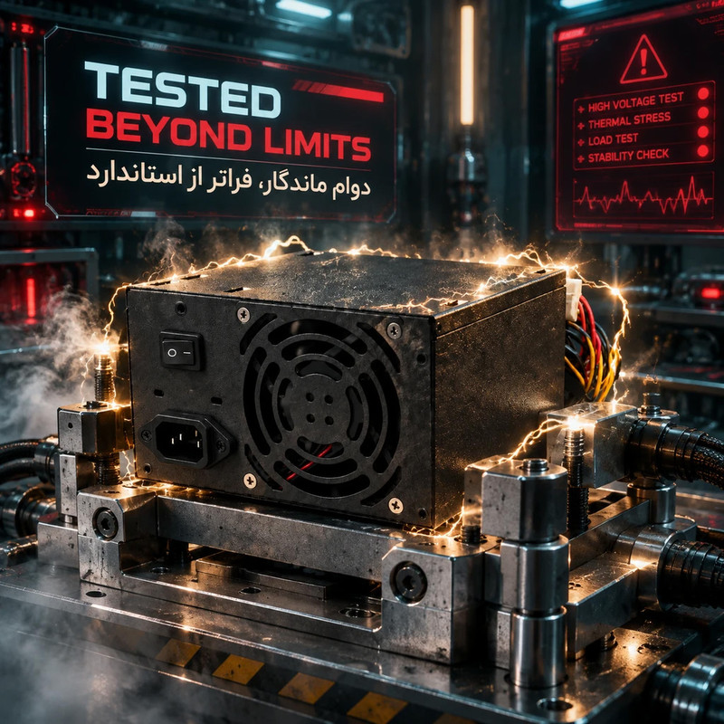 منبع تغذیه کامپیوتر 500 وات مدل Powerb-500W Real دارای ۸پین گرافیک
