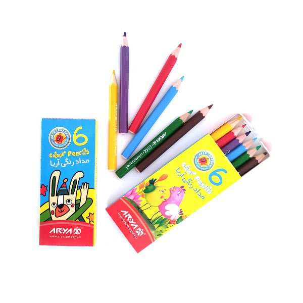 مداد رنگی آریا مدل بیکران کد 121همراه دفتر نقاشی و تراش مجموعه 4 عددی