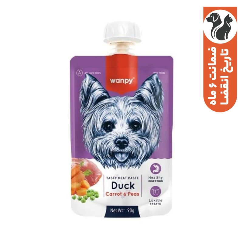 پودینگ سگ ونپی مدل اردک و هویج و نخود وزن 90 گرم