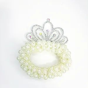 کش مو دخترانه مدل مرواریدی تاج دار کد 016