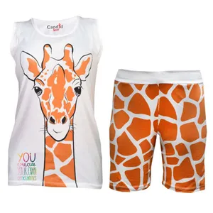 ست تاپ و شلوارک دخترانه مدل زرافه 54