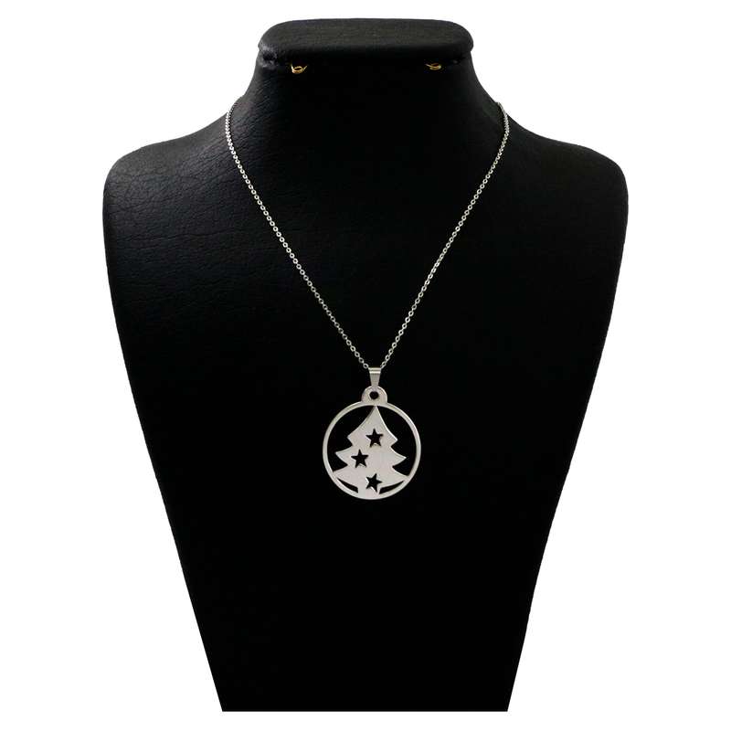 گردنبند نقره زنانه دلی جم طرح درخت کریسمس   کد D 415