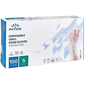 دستکش طبی اینتکو مدل vinyl سایز کوچک بسته 100 عددی