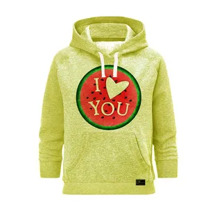 هودی زنانه مدل LOVE کد J15 رنگ لیمویی