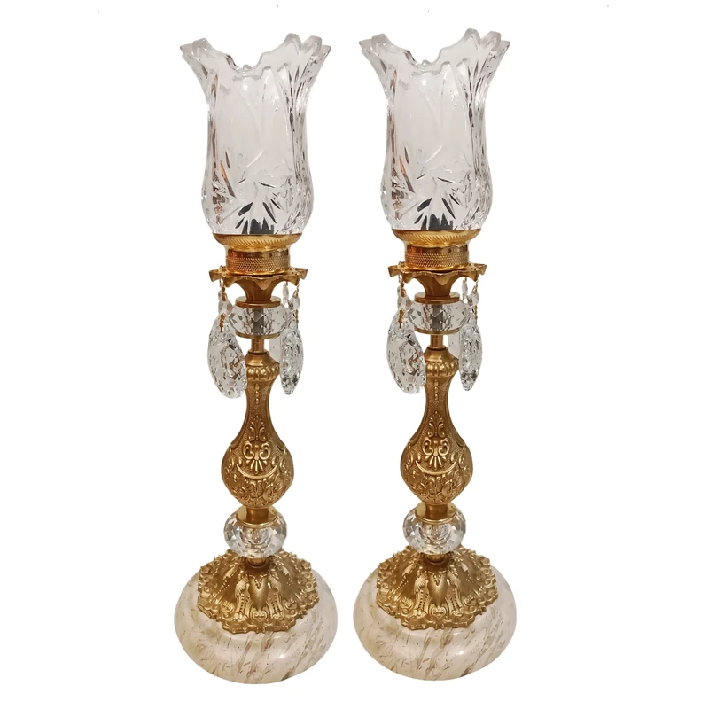 شمعدان برنجی مدل امپراتور کد S-4293 بسته دو عددی 