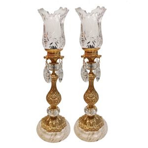 شمعدان برنجی مدل امپراتور کد S-4293 بسته دو عددی