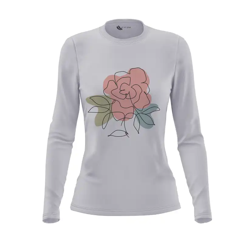 تی شرت آستین بلند زنانه مدل گل