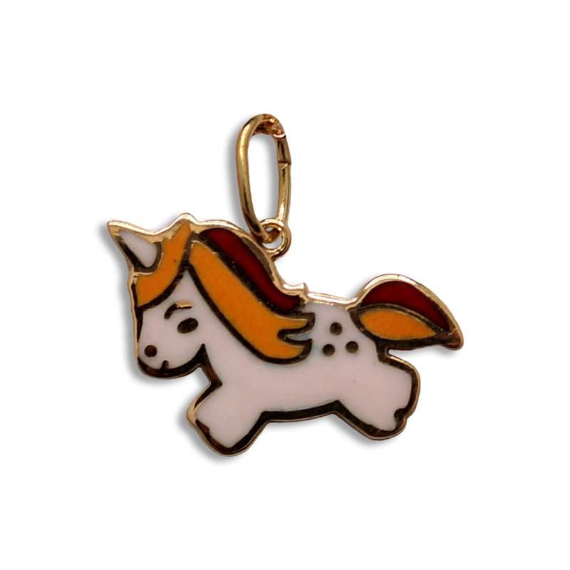 آویز گردنبند طلا 18 عیار دخترانه مدل اسب شاخ دار