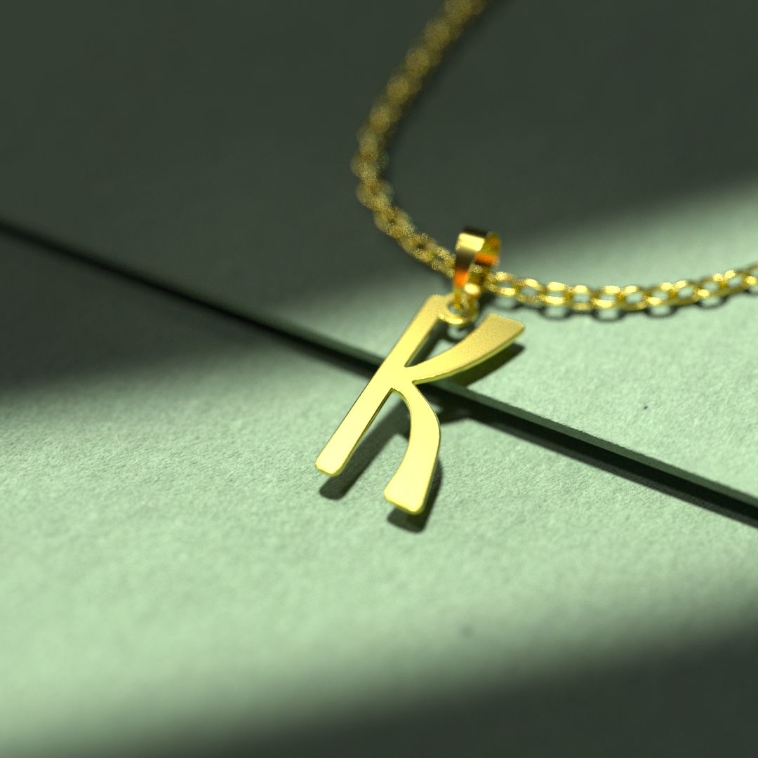 گردنبند طلا 18 عیار زنانه مدوپد مدل حرف K کد H2-1-1171 -  - 2