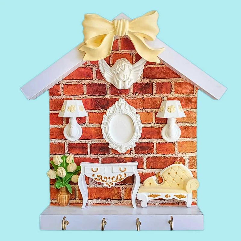 جاکلیدی دیواری چوبی مدل آجری کد 1