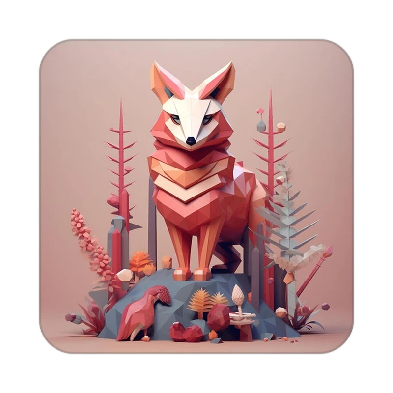 زیر لیوانی کاکتی طرح حیوانات رنگی مدل mp26652