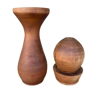 ست جا عودی و جا شمعی چوبی کد 01 مجموعه دو عددی