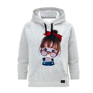 هودی زنانه مدل CUTE GIRL کد J163 رنگ طوسی