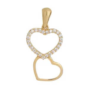 آویز گردنبند طلا 18 عیار زنانه قیراط طرح قلب کد GH5299