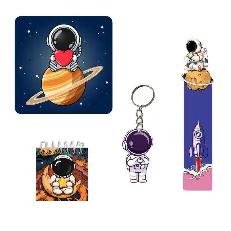 بسته لوازم تحریر مدل فضانورد ناسا فانتزی مجموعه 4 عددی