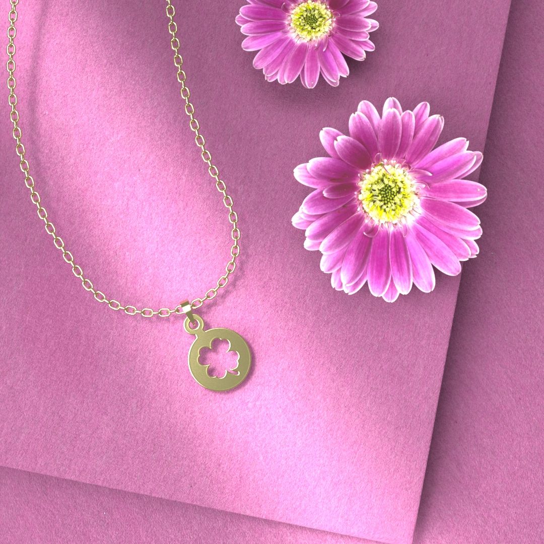 گردنبند طلا 18 عیار زنانه مدوپد مدل گل کد GG2-1-1128 -  - 6