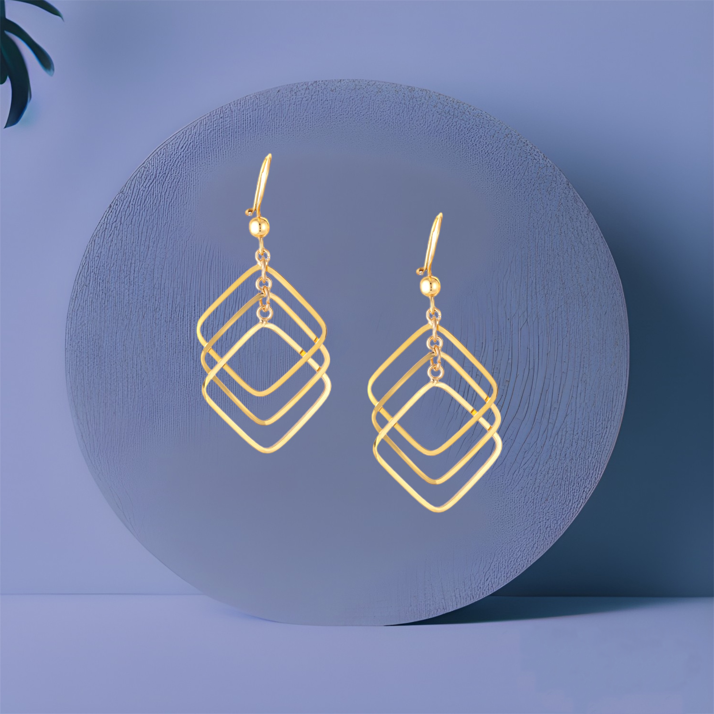 گوشواره طلا 18 عیار زنانه لیلیوم‌ گلد مدل DEGCC16-26d طرح آویز مربع