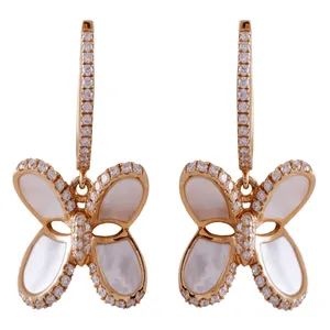 گوشواره طلا 18 عیار زنانه جواهری گاندی مدل A4850