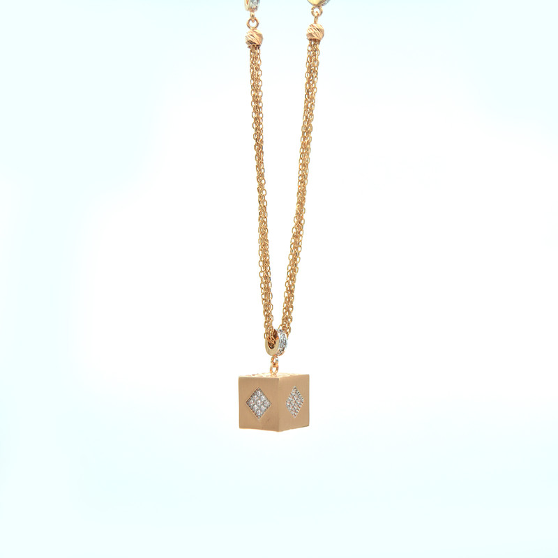 گردنبند طلا 18 عیار زنانه مدل مکعب گردنبند طلا 18 عیار زنانه مدل مکعب