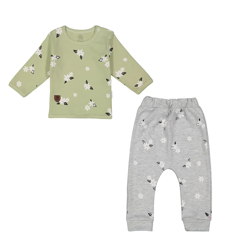 ست بلوز آستین بلند و شلوار راحتی نوزادی پی اند ای مدل 175722