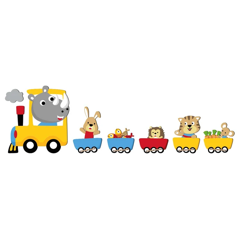 استیکر چوبی کودک باروچین مدل قطار کد 6040 مجموعه 7 عددی
