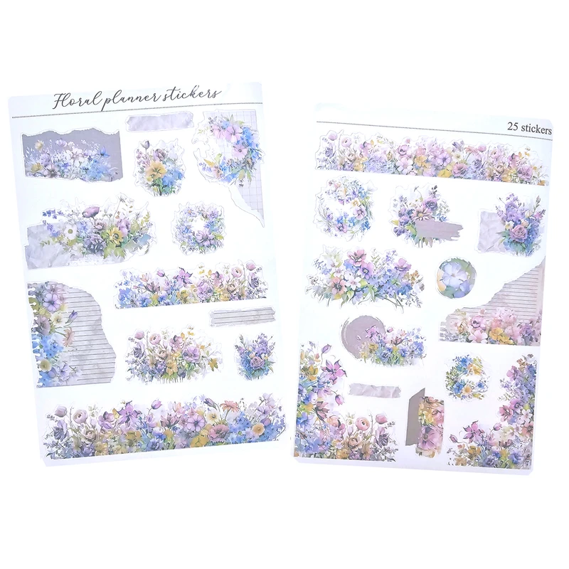 برچسب طرح برش خورده بولت ژورنال مدل floral planner مجموعه 2 عددی