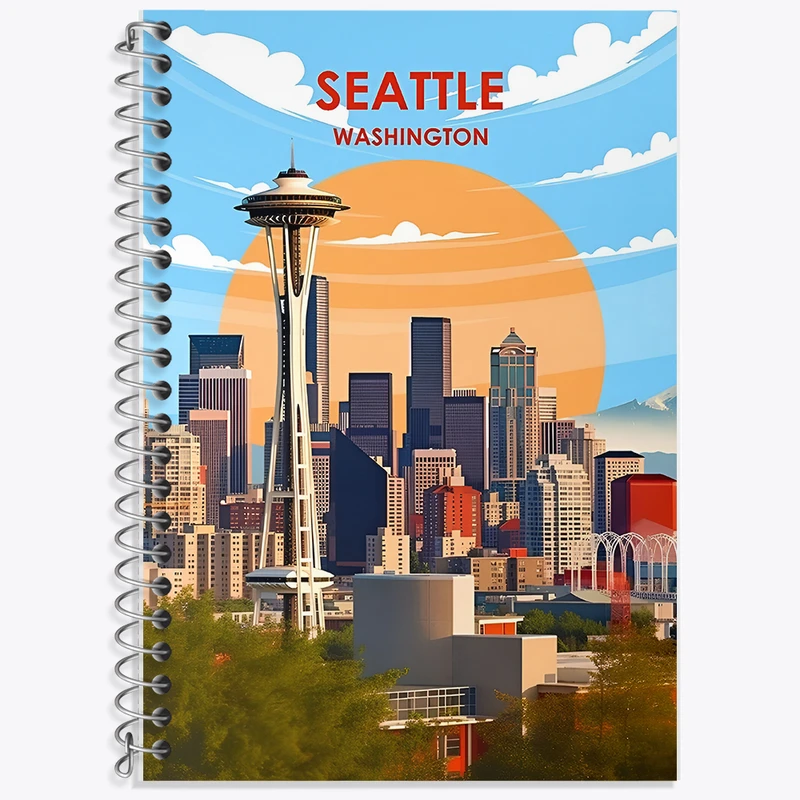 دفتر زبان 50 برگ خندالو مدل سه خط طرح سیاتل (Seattle) کد F6332