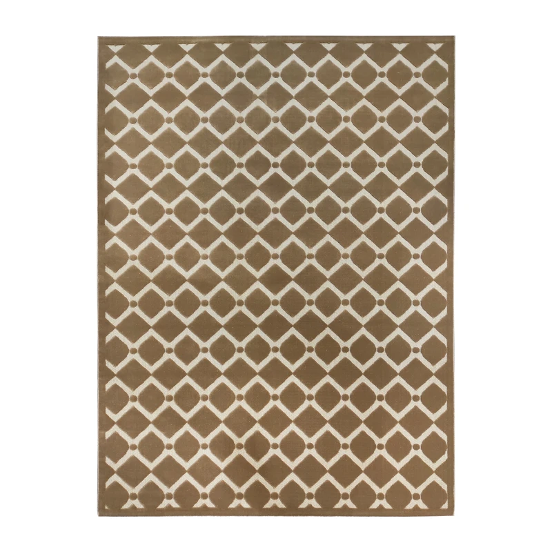 فرش ماشینی 350 شانه فرش مشهد زمینه گردوئی حاشیه گردوئی مدل 44012